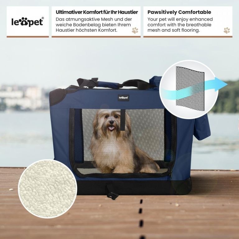 Leopet Box transportowy dla psów XL, niebieski